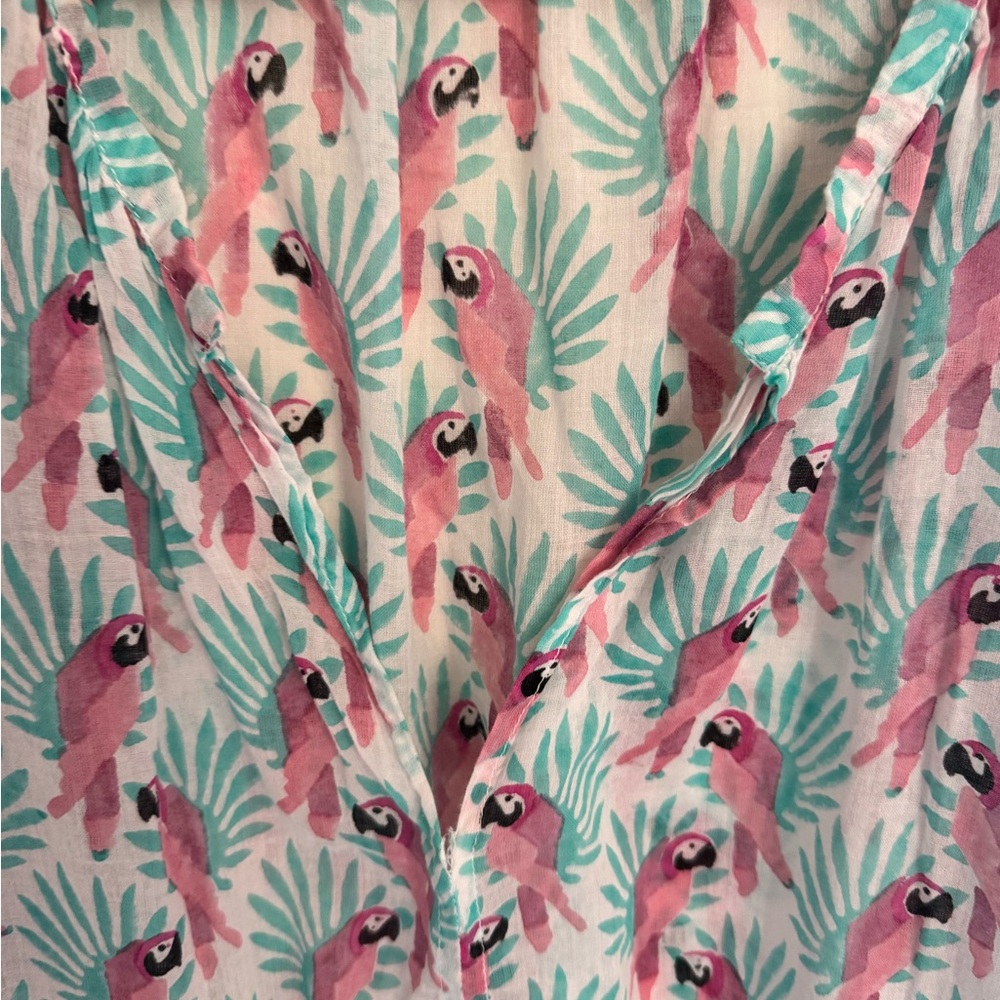 Roller Rabbit Tropical Parrot Print Blouse - Picture 4 of 5